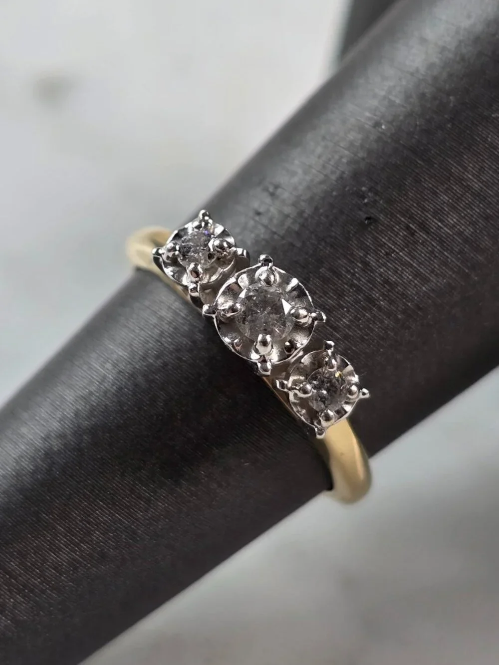 Womens Vintage Estate 10K Yellow Gold Diamond Ring 2.5g E5187